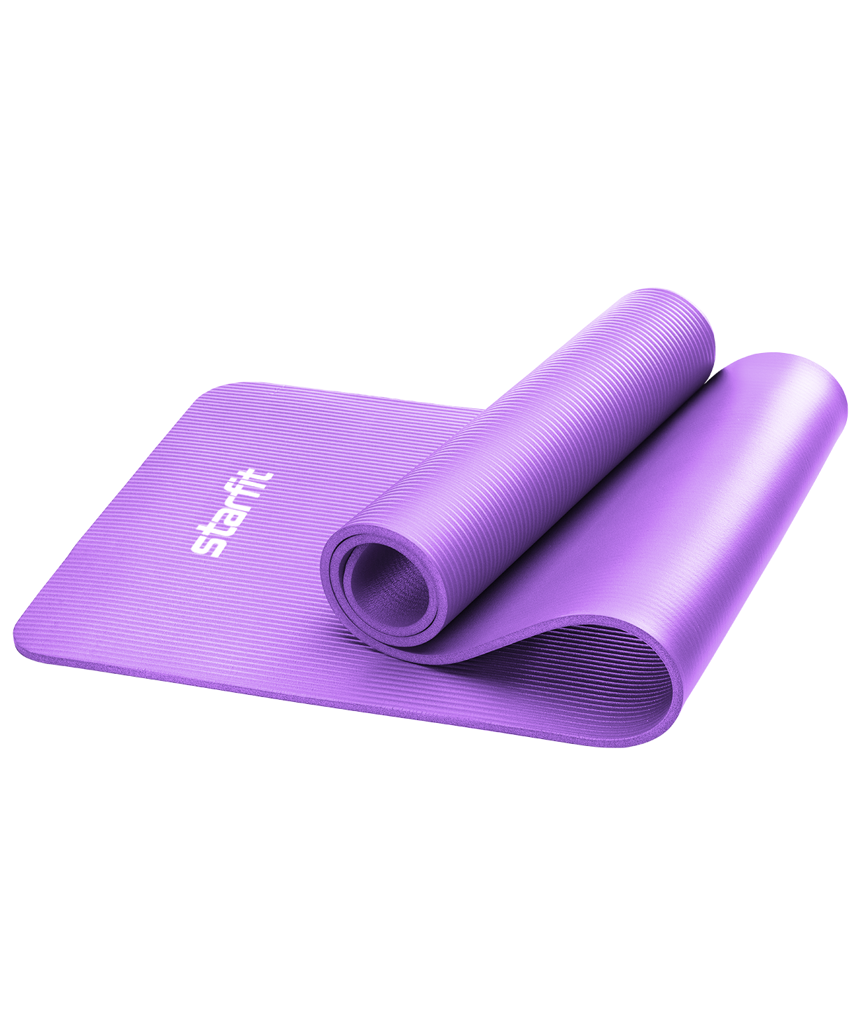 Коврик для йоги и фитнеса STARFIT FM-301 NBR, 1,0 см, 183x58 см, фиолетовый пастель