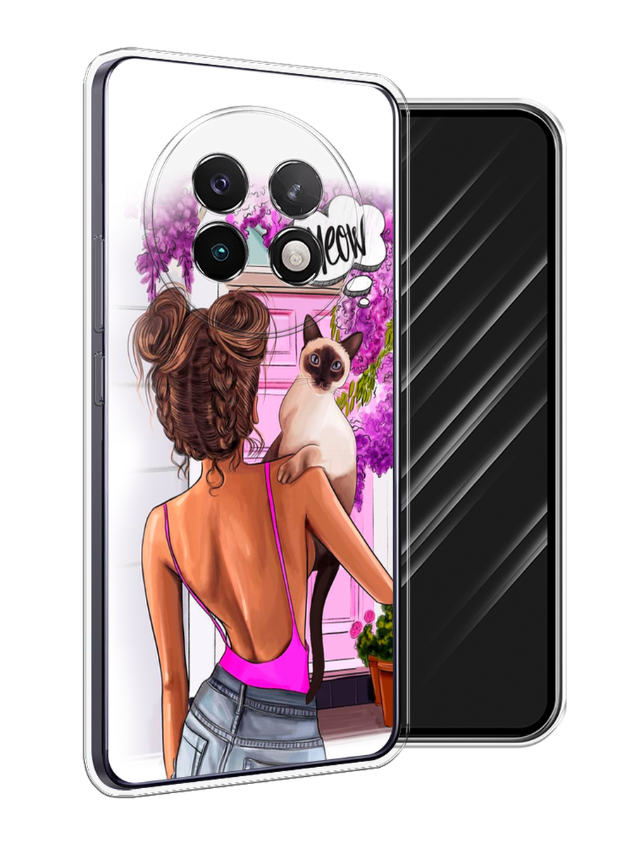

Чехол Awog на Realme 13+ "Девушка с кошкой", Розовый;коричневый, 2518750-1