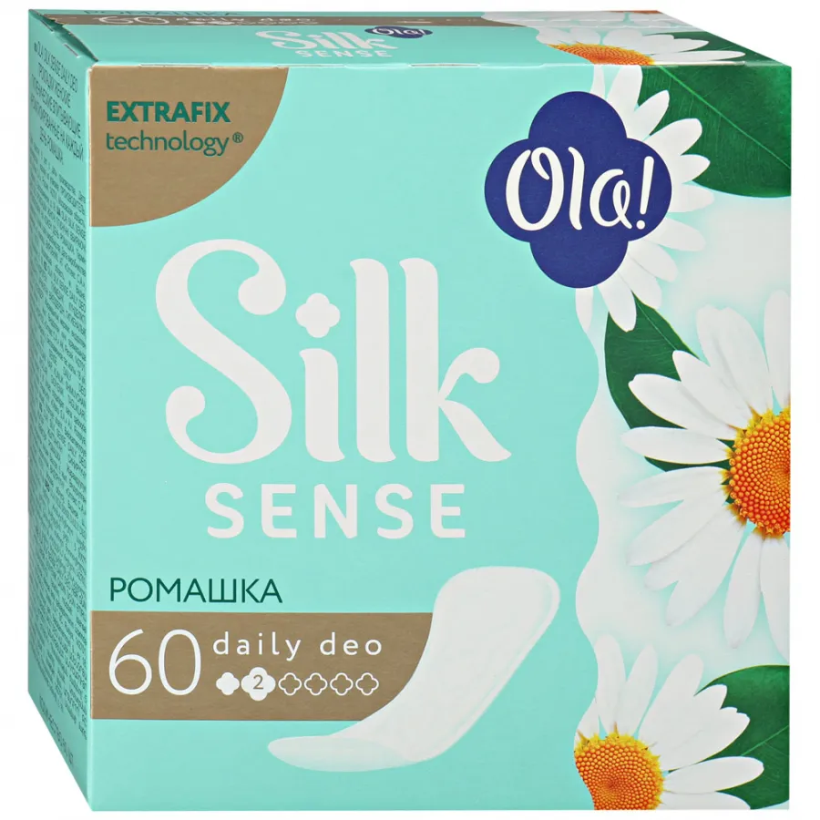 

Прокладки ежедневные Ola! Silk Sense Солнечная ромашка 60 шт, Белый
