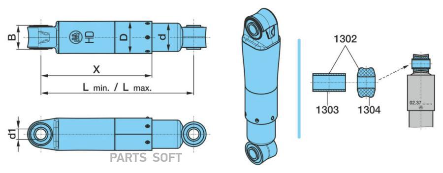 Амортизатор Врw 351/541Mm BPW 0237320602