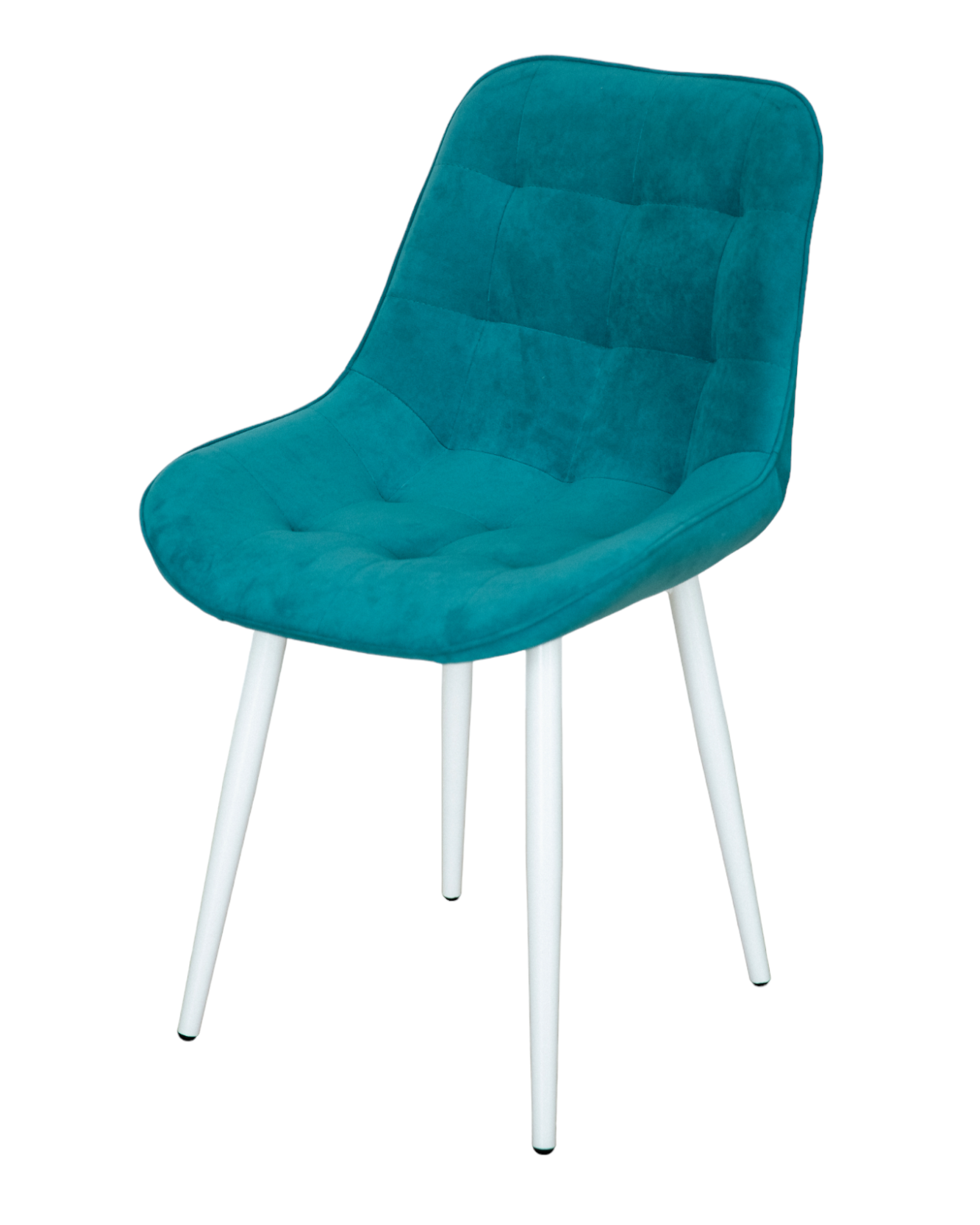 Стул Expertmebel18 для кухни бирюзовый на белых ножках