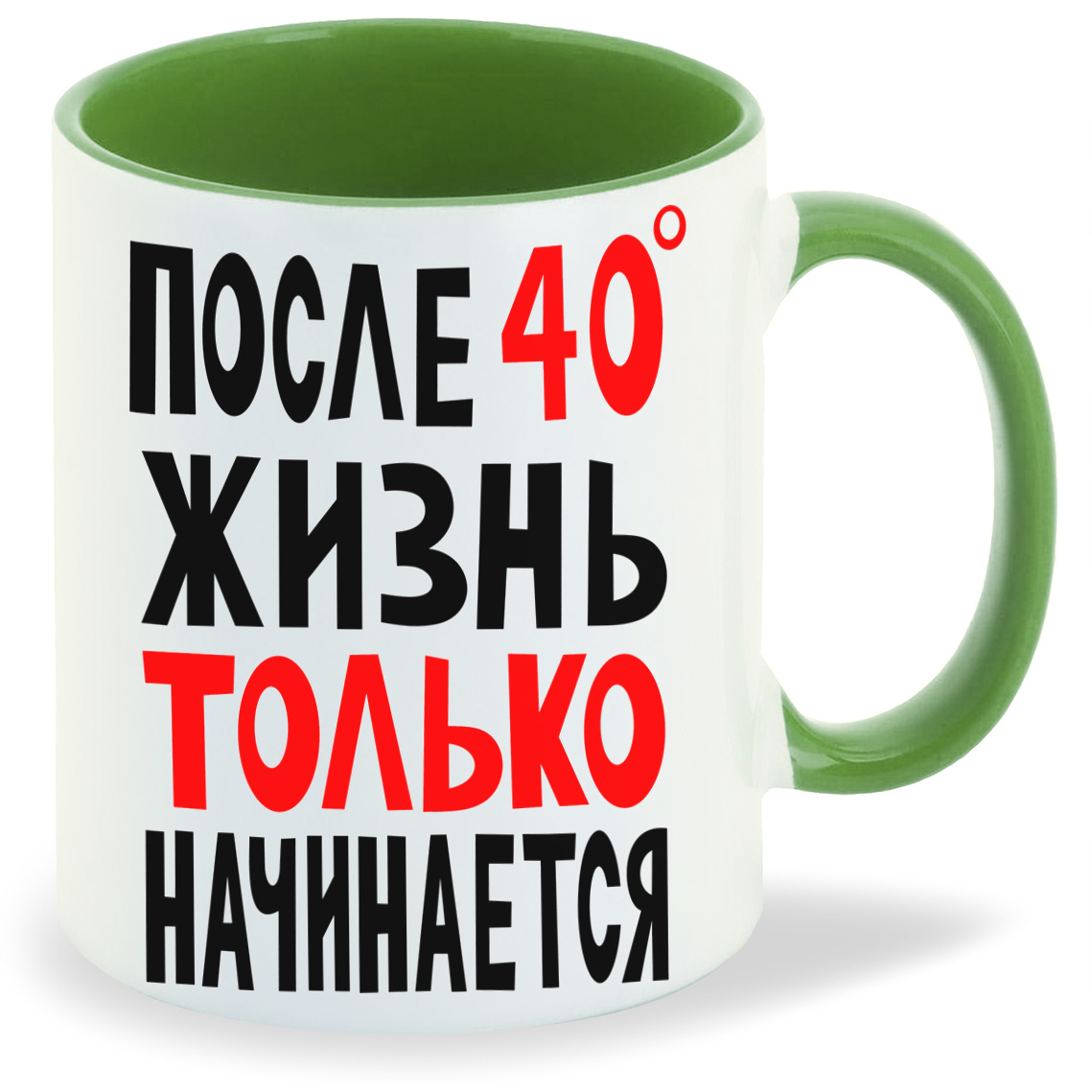 

Кружка CoolPodarok после 40С жизнь только начинается, после 40С жизнь только начинается