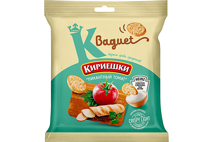 

Сухарики «кириешки Baguet» Со Вкусом «пикантный Томат» И Сметанным Соусом 70 г (5шт.)