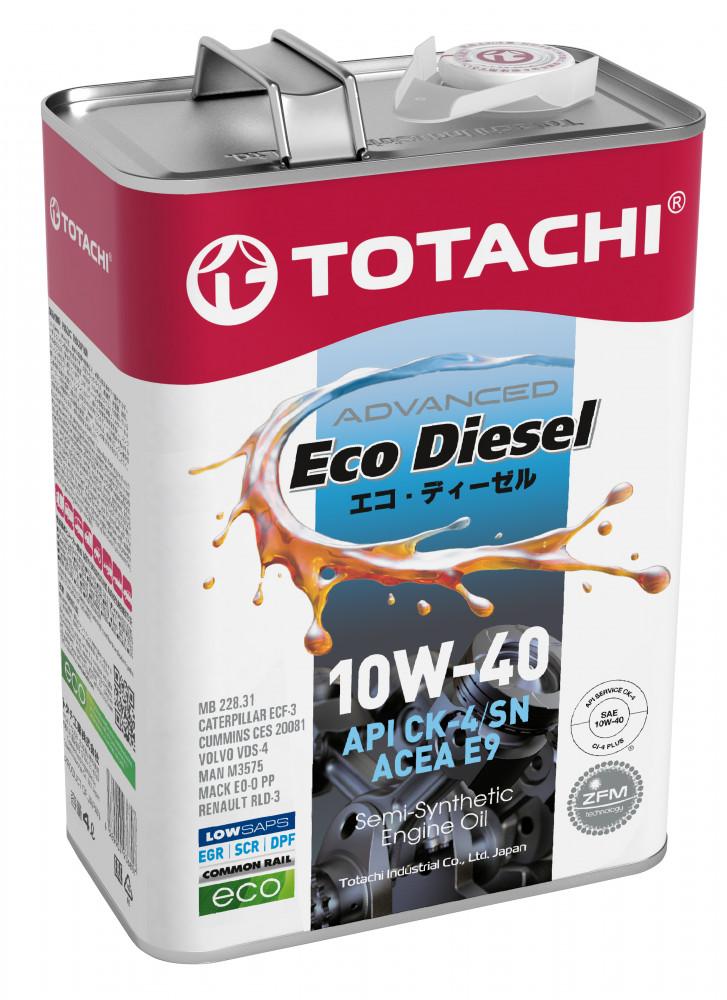 Моторное масло TOTACHI полусинтетическое 10W40 Eco Diesel Ck-4/Cj-4/Sn 4л
