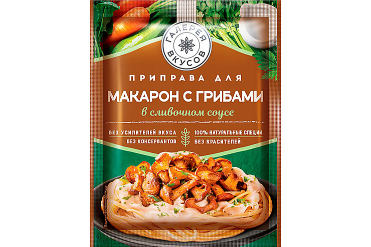 Приправа Для Макарон «галерея Вкусов» С Грибами В Сливочном Соусе 26 г (8шт.)