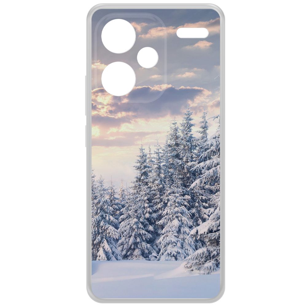 

Чехол-накладка Krutoff Clear Case Снежный пейзаж для Xiaomi Redmi Note 13 Pro+ 5G, Прозрачный
