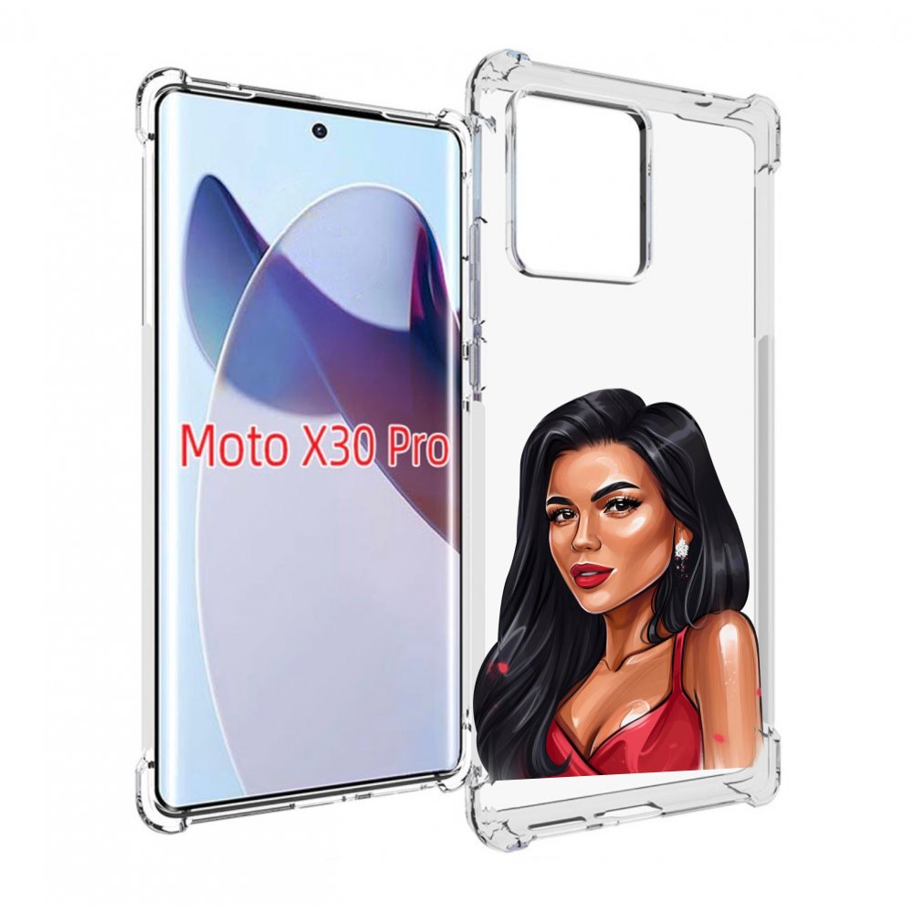 

Чехол MyPads Брюнетка-в-красном-платье для Motorola Moto X30 Pro, Прозрачный, Tocco