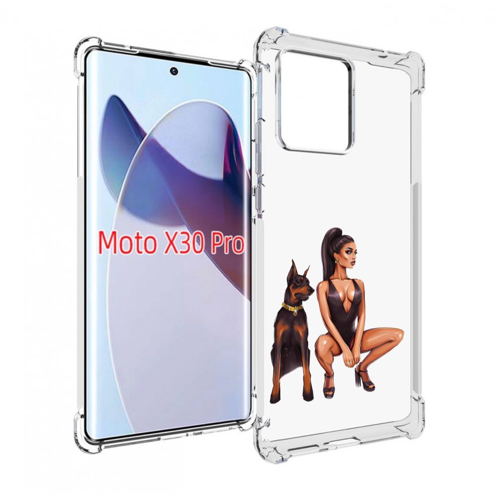 

Чехол MyPads Борзая-девушка для Motorola Moto X30 Pro, Прозрачный, Tocco