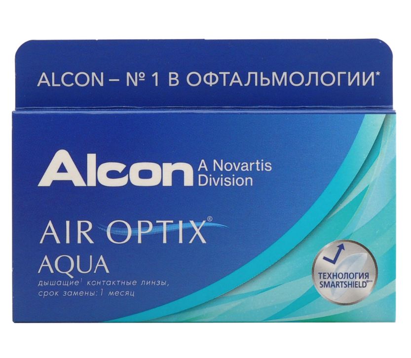 фото Air optix aqua (3 линзы) + biotrue 300 мл.(8.6, -6.00)