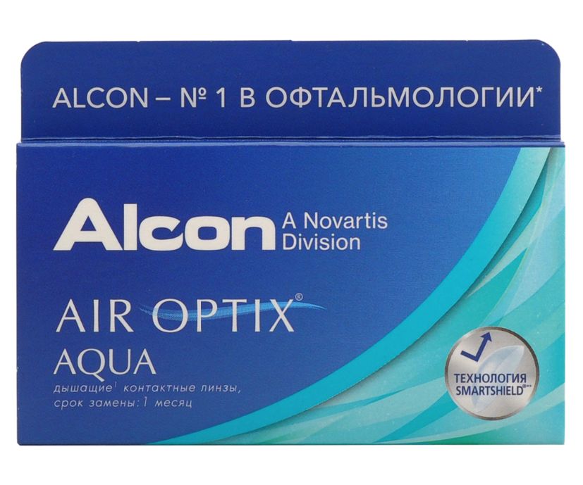 Купить Aqua 3 линзы + Biotrue, Air Optix Aqua (3 линзы) + Biotrue 300 мл.(8.6, -4.25)