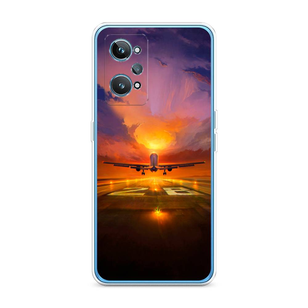 

Чехол на Realme GT 2 "Самолет на посадке", Оранжевый;синий, 258550-6