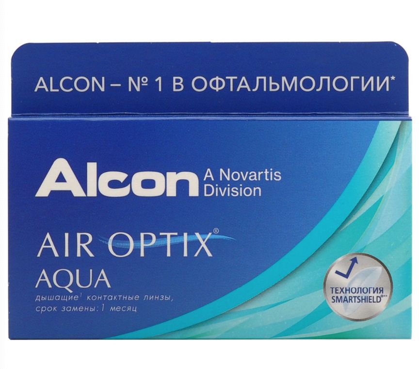 Купить Aqua 6 линз + Biotrue, Air Optix Aqua (6 линз) + Biotrue 300 мл.(8.6, -9.00)