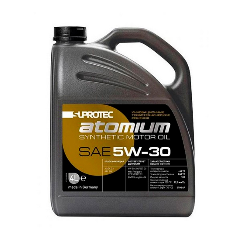 

Масло моторное 5W30 синт. Atomium Motor oil (4л) (Suprotec)