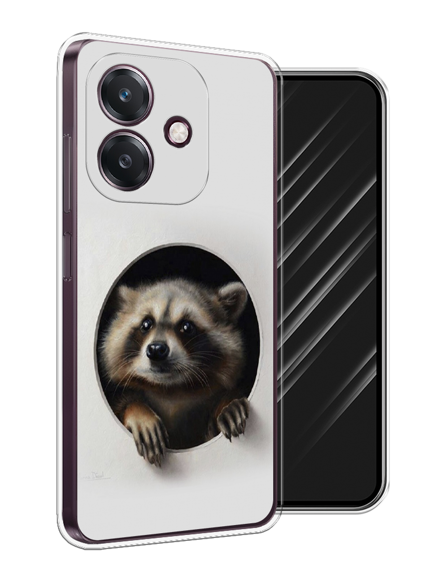 

Чехол Awog на Oppo A3 "Любопытный енот", Коричневый;черный;белый, 2518650-1