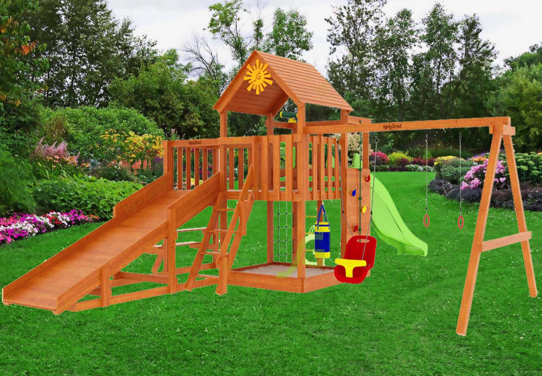 

Детская игровая площадка IgraGrad Крафт Pro 3 с зимней горкой, 2682