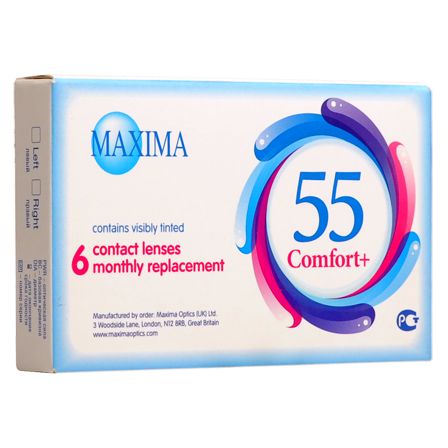 фото Контактные линзы maxima 55 comfort+ 6pack pwr +5,00, r 8.6