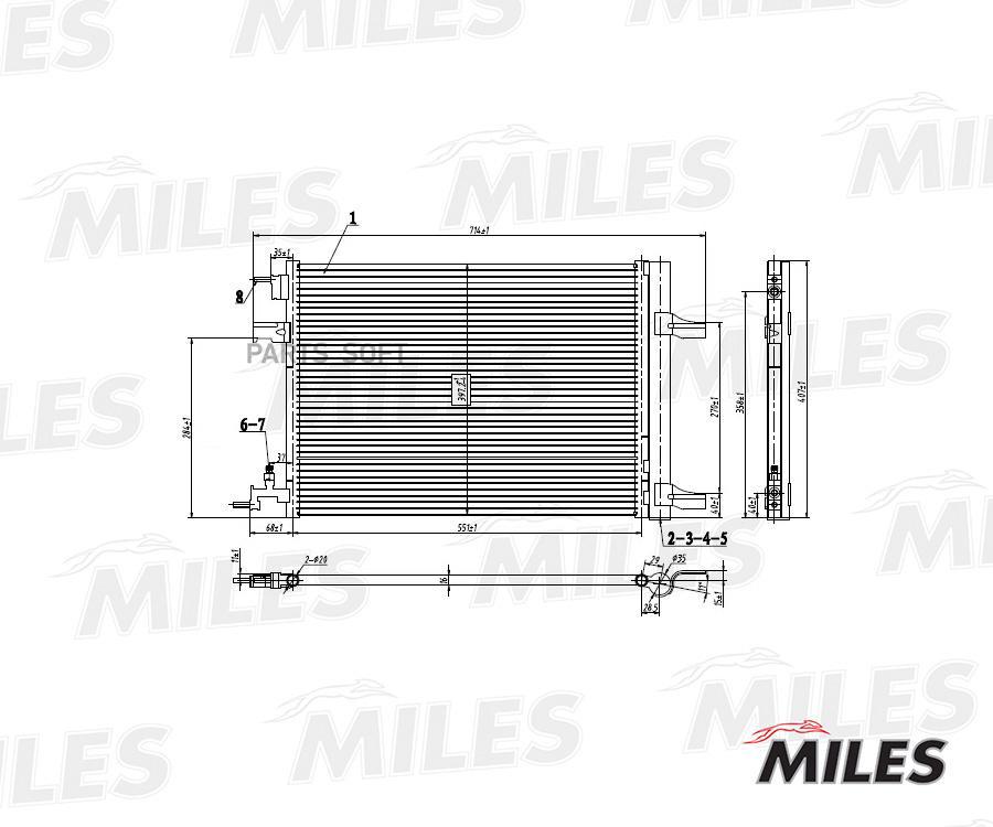 Конденсер Chevrolet Cruze 10-/Opel Astra J 09- Miles арт. ACCB014