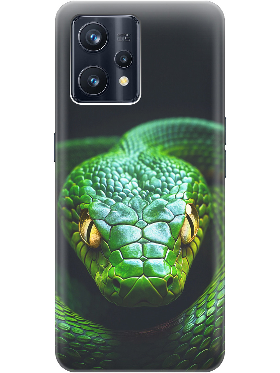 

Силиконовый чехол на Realme 9 Pro+ с принтом "Зеленая змея", Прозрачный;черный;серебристый;зеленый, 740189613