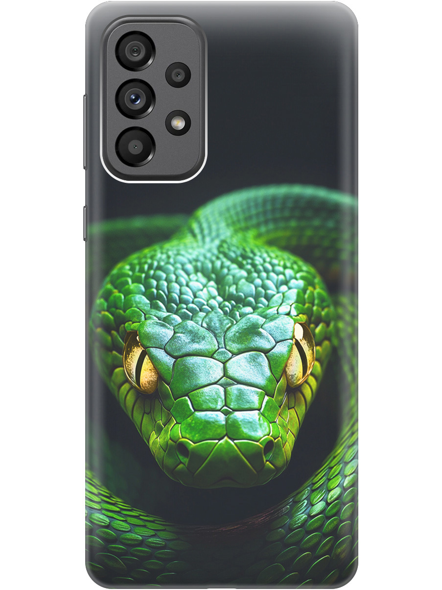 

Силиконовый чехол на Samsung Galaxy A73 5G с принтом "Зеленая змея", Прозрачный;черный;серебристый;зеленый, 740133113