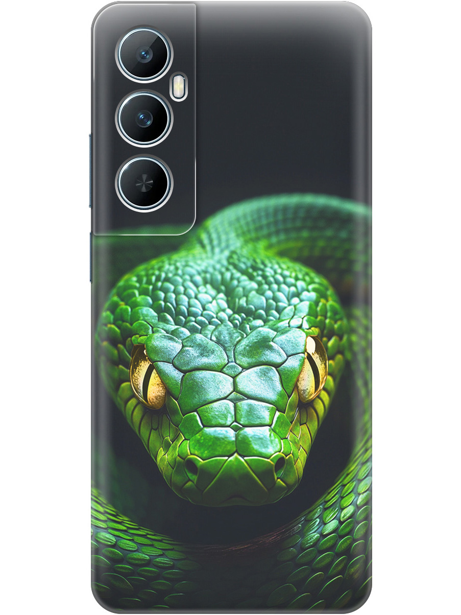 

Силиконовый чехол на Realme C65 с принтом "Зеленая змея", Прозрачный;черный;серебристый;зеленый, 783983813