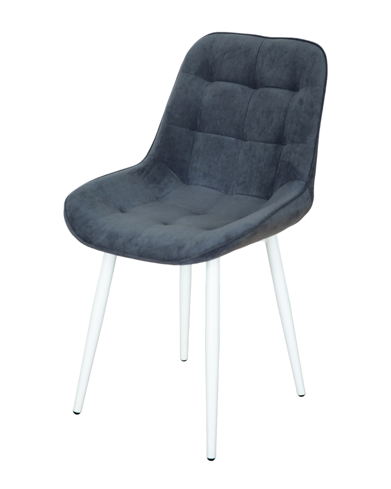 Стул Expertmebel18 для кухни темно-серый на белых ножках