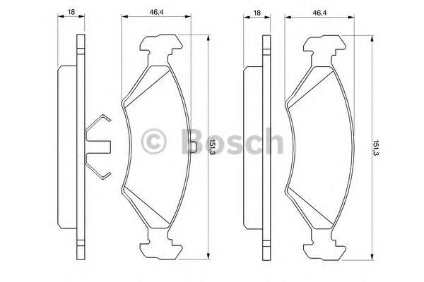 

Тормозные колодки Bosch передние дисковые для Ford Escort 1.1, Sierra 1.6-2.3D 986466402