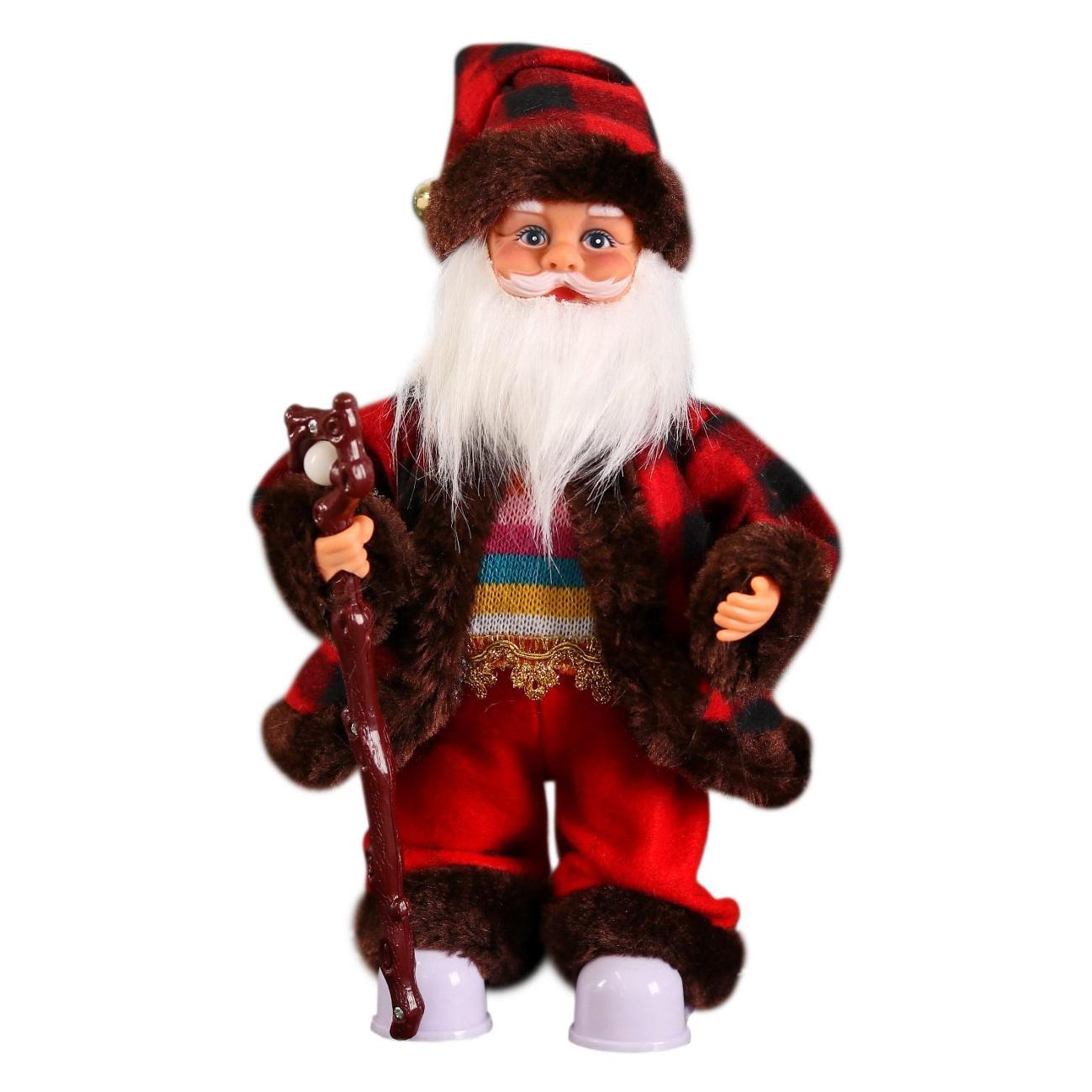 Новогодняя фигурка Зимнее волшебство Дед Мороз в полосатом свитере 30,5x12,5x10,5 см