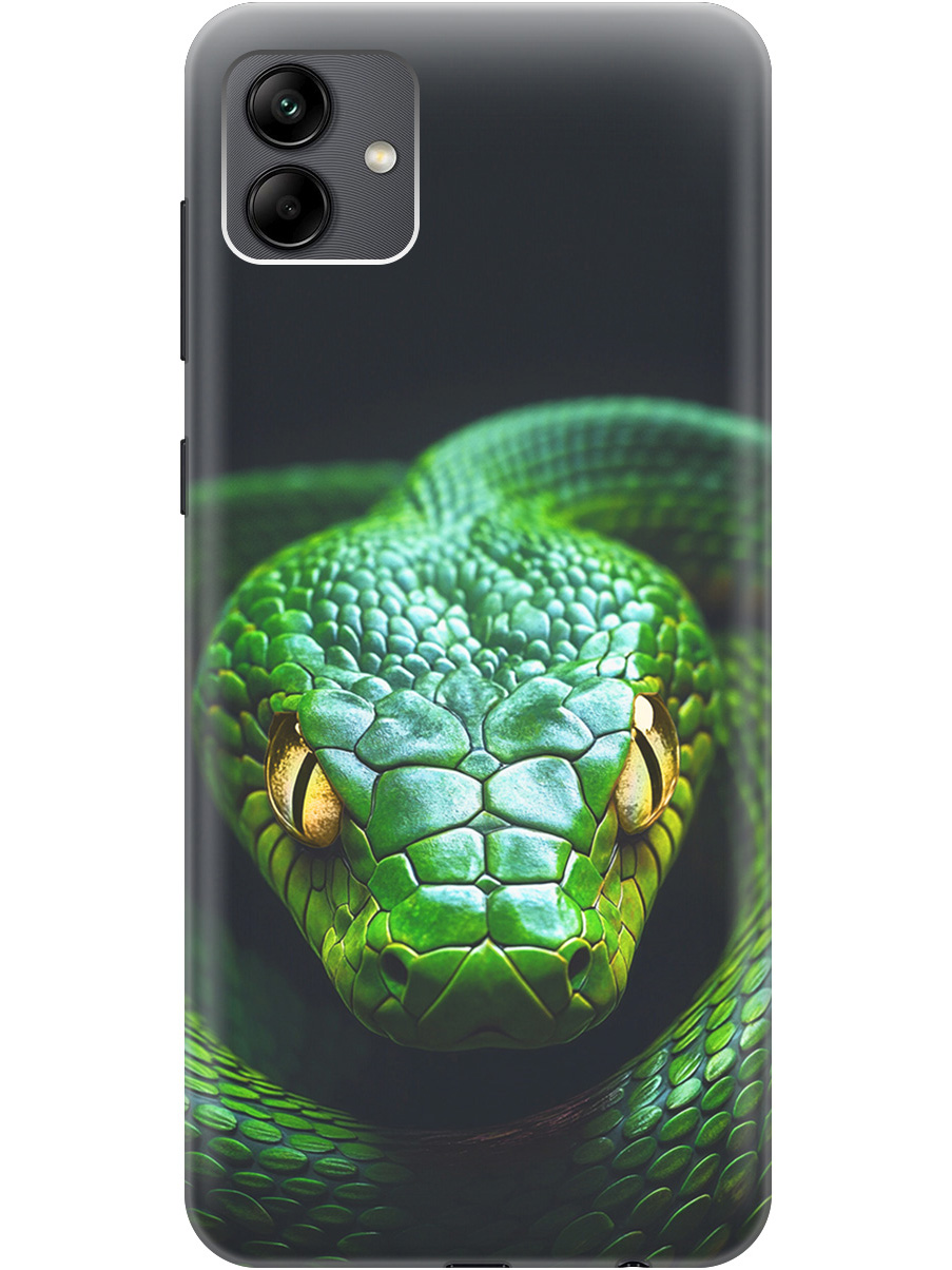 

Силиконовый чехол на Samsung Galaxy A04 с принтом "Зеленая змея", Прозрачный;черный;серебристый;зеленый, 766735013