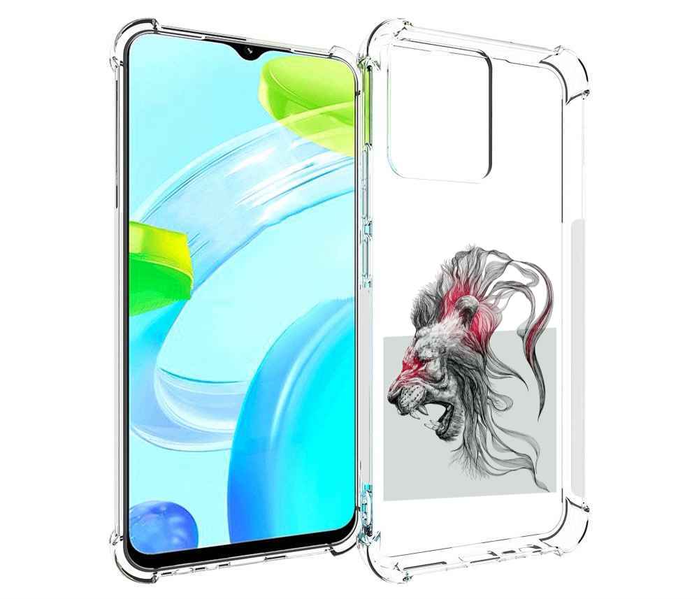 Чехол MyPads разъяренный лев для Tecno Phantom X2