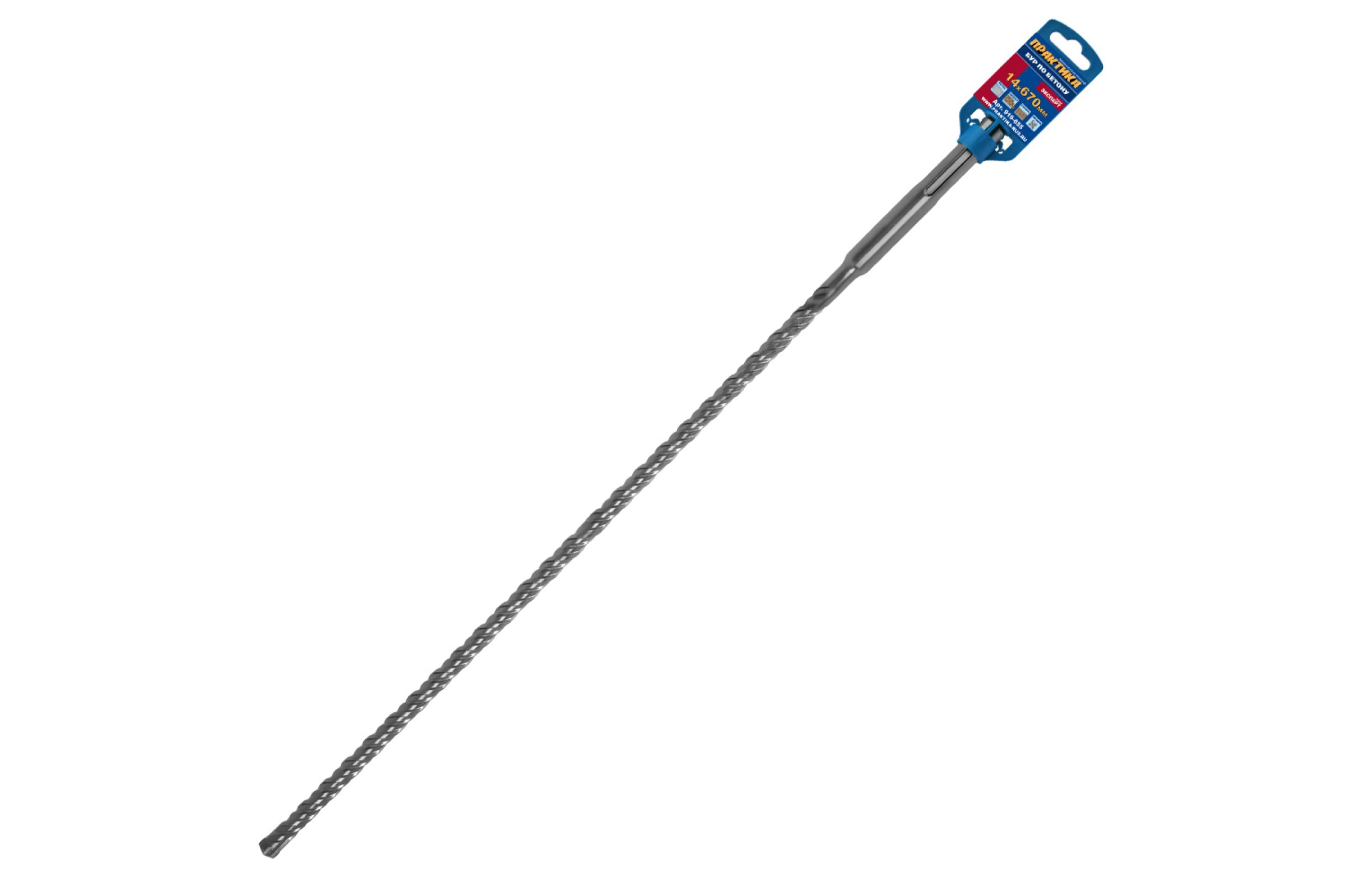 

Бур SDS-MAX ПРАКТИКА 14 х 530/670мм, КВАДРО, серия Эксперт, по бетону, 919-655