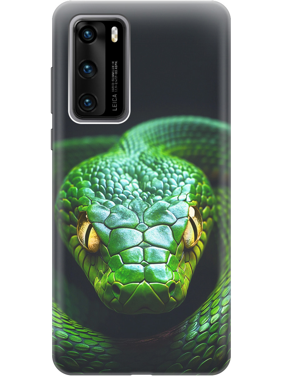 

Силиконовый чехол на Huawei P40 с принтом "Зеленая змея", Прозрачный;черный;серебристый;зеленый, 722839313