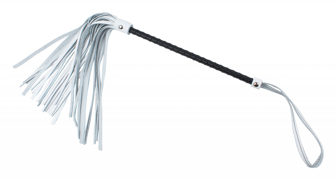 Плетка флогер Fire Horse БДСМ, 006-007к, черно-белый