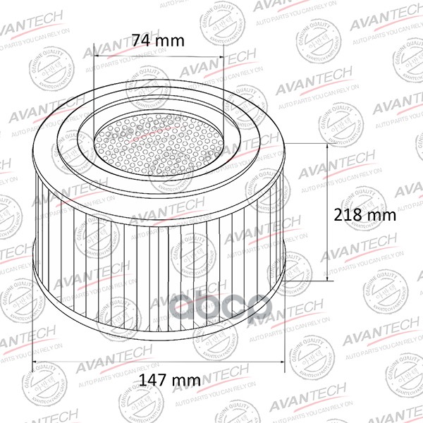 фото Фильтр воздушный avantech (с пропиткой) avantech арт. af0255w