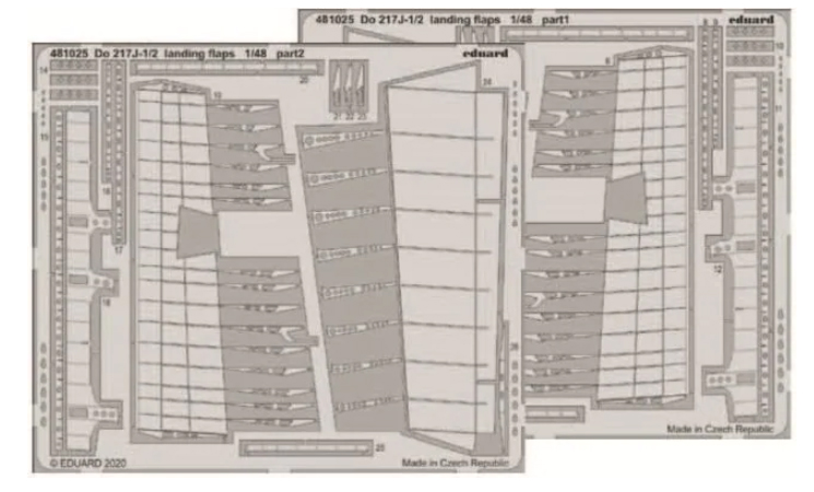фото Фототравление eduard 481025 do 217j-1/2 закрылки 1/48