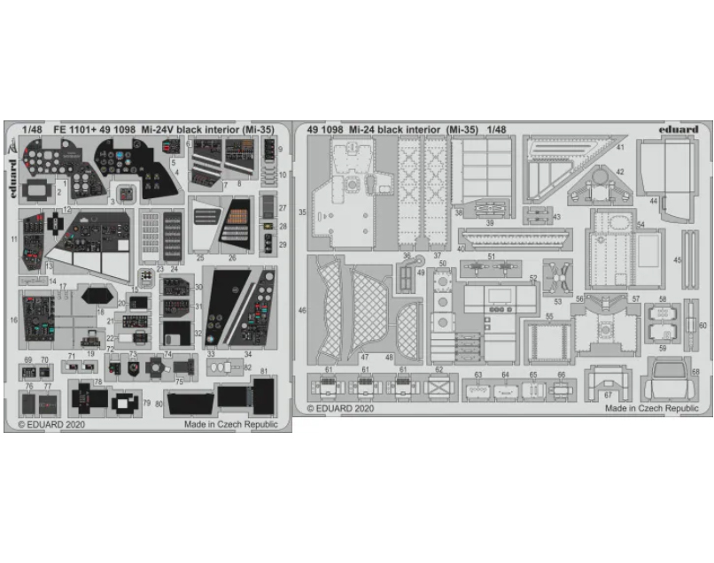 фото Фототравление eduard 491098 крокодил 1971г интерьер черный 1/48