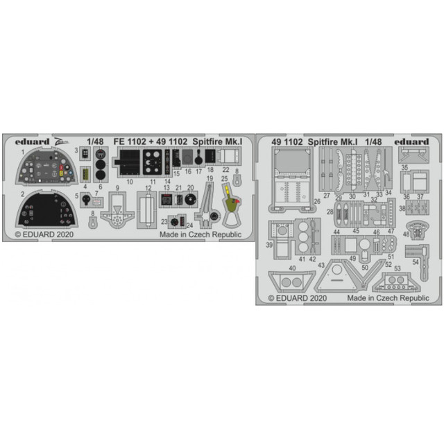 фото Фототравление eduard 491102 spitfire mk i 1/48