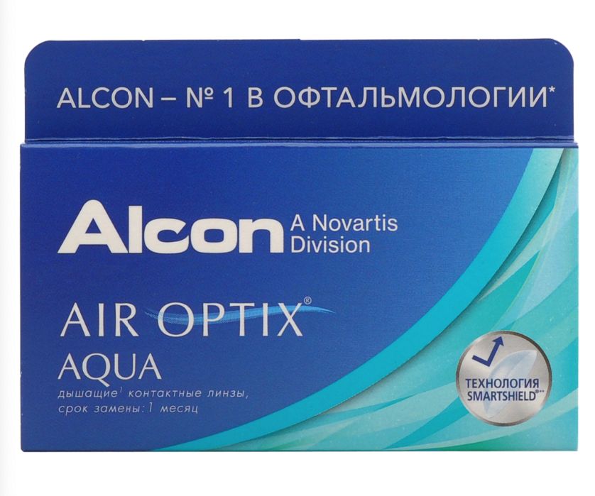 фото Air optix aqua (3 линзы) + one step 360 мл.(8.6, -10.00)