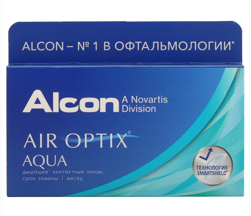 фото Air optix aqua (3 линзы) + one step 360 мл.(8.6, -9.50)