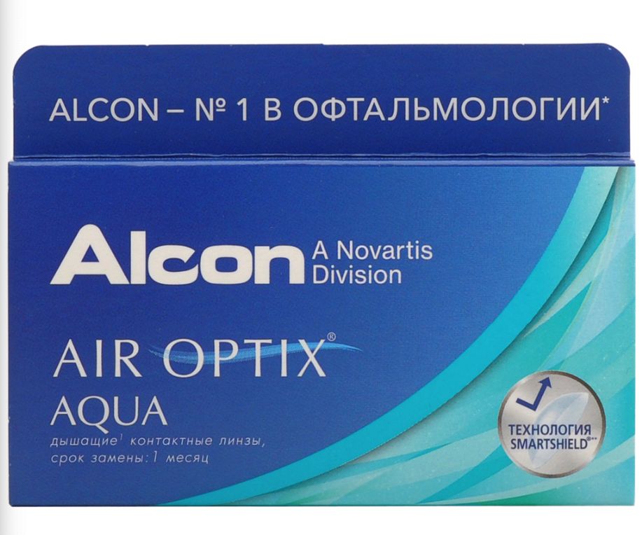 фото Air optix aqua (3 линзы) + one step 360 мл.(8.6, -8.50)