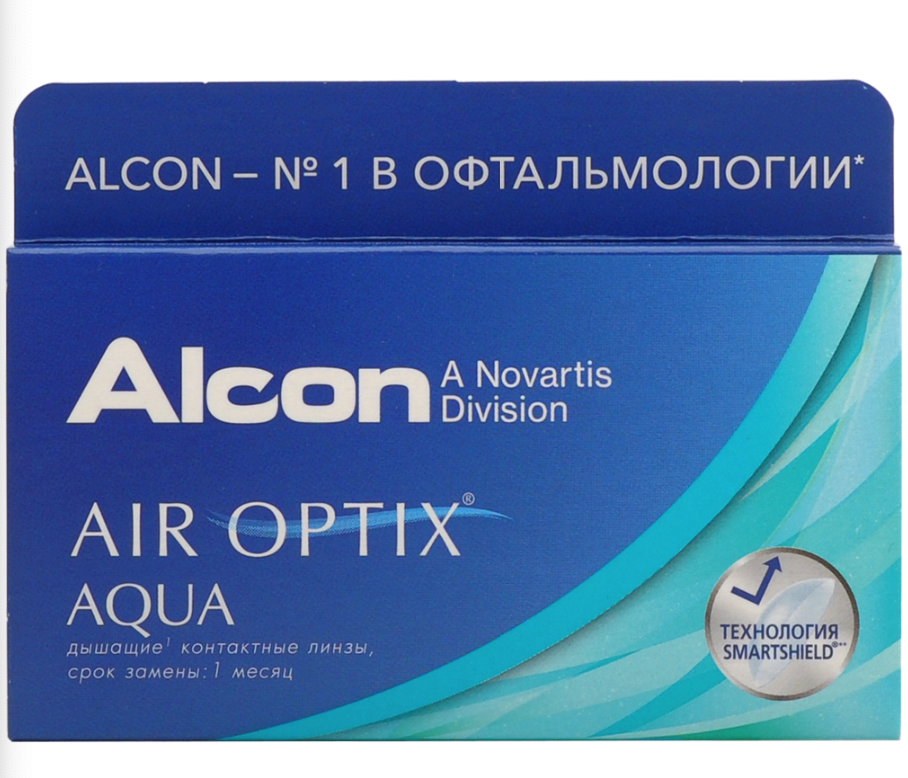 фото Air optix aqua (3 линзы) + one step 360 мл.(8.6, -7.00)