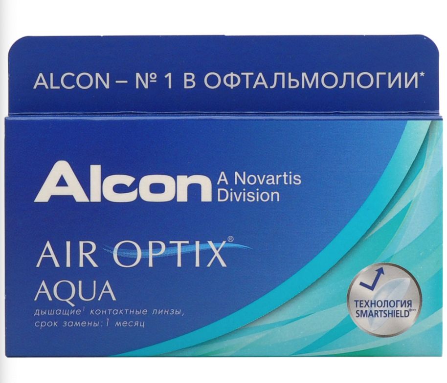 фото Air optix aqua (3 линзы) + one step 360 мл.(8.6, -6.00)