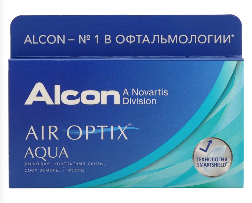 фото Air optix aqua (3 линзы) + one step 360 мл.(8.6, -5.50)