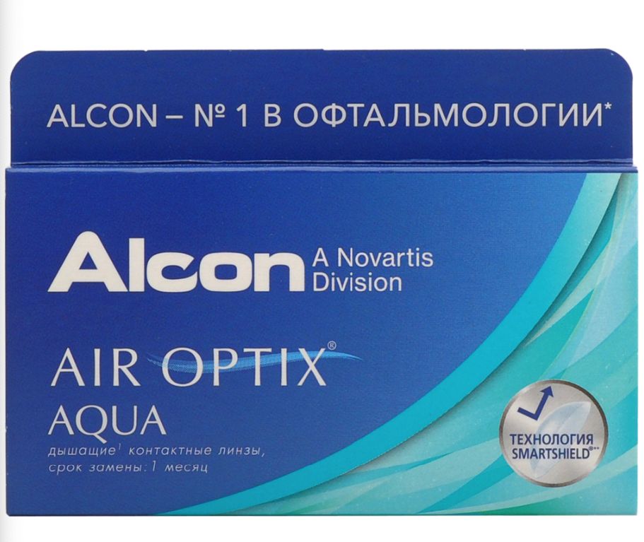 фото Air optix aqua (3 линзы) + one step 360 мл.(8.6, -4.00)