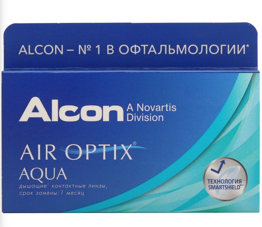 фото Air optix aqua (3 линзы) + one step 360 мл.(8.6, -3.75)