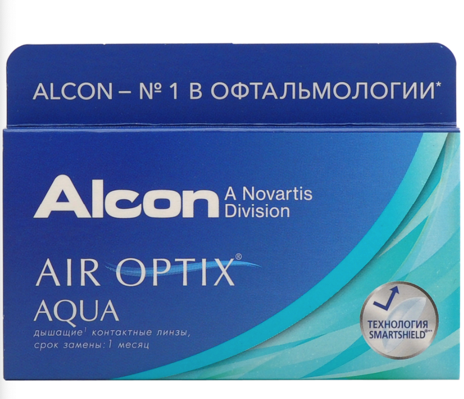 фото Air optix aqua (3 линзы) + one step 360 мл.(8.6, -3.50)