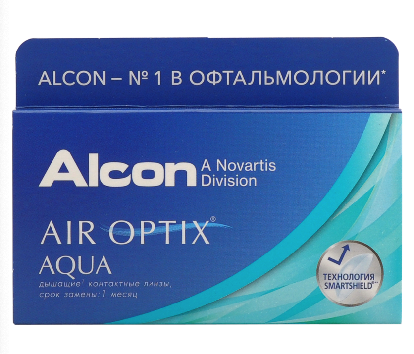 фото Air optix aqua (3 линзы) + one step 360 мл.(8.6, -3.00)