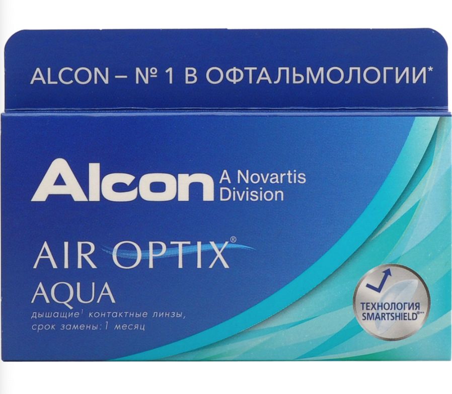 фото Air optix aqua (3 линзы) + one step 360 мл.(8.6, -2.00)