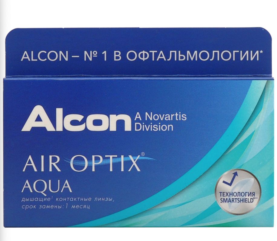 фото Air optix aqua (3 линзы) + one step 360 мл.(8.6, -1.50)