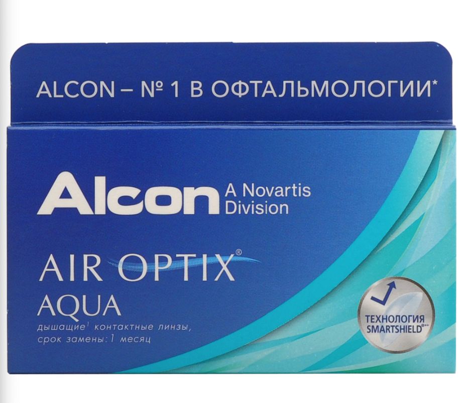 фото Air optix aqua (3 линзы) + one step 360 мл.(8.6, -1.00)