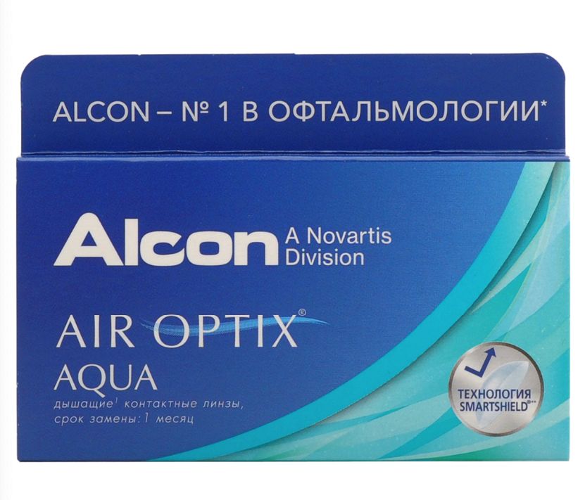 фото Air optix aqua (3 линзы) + one step 360 мл.(8.6, -0.50)